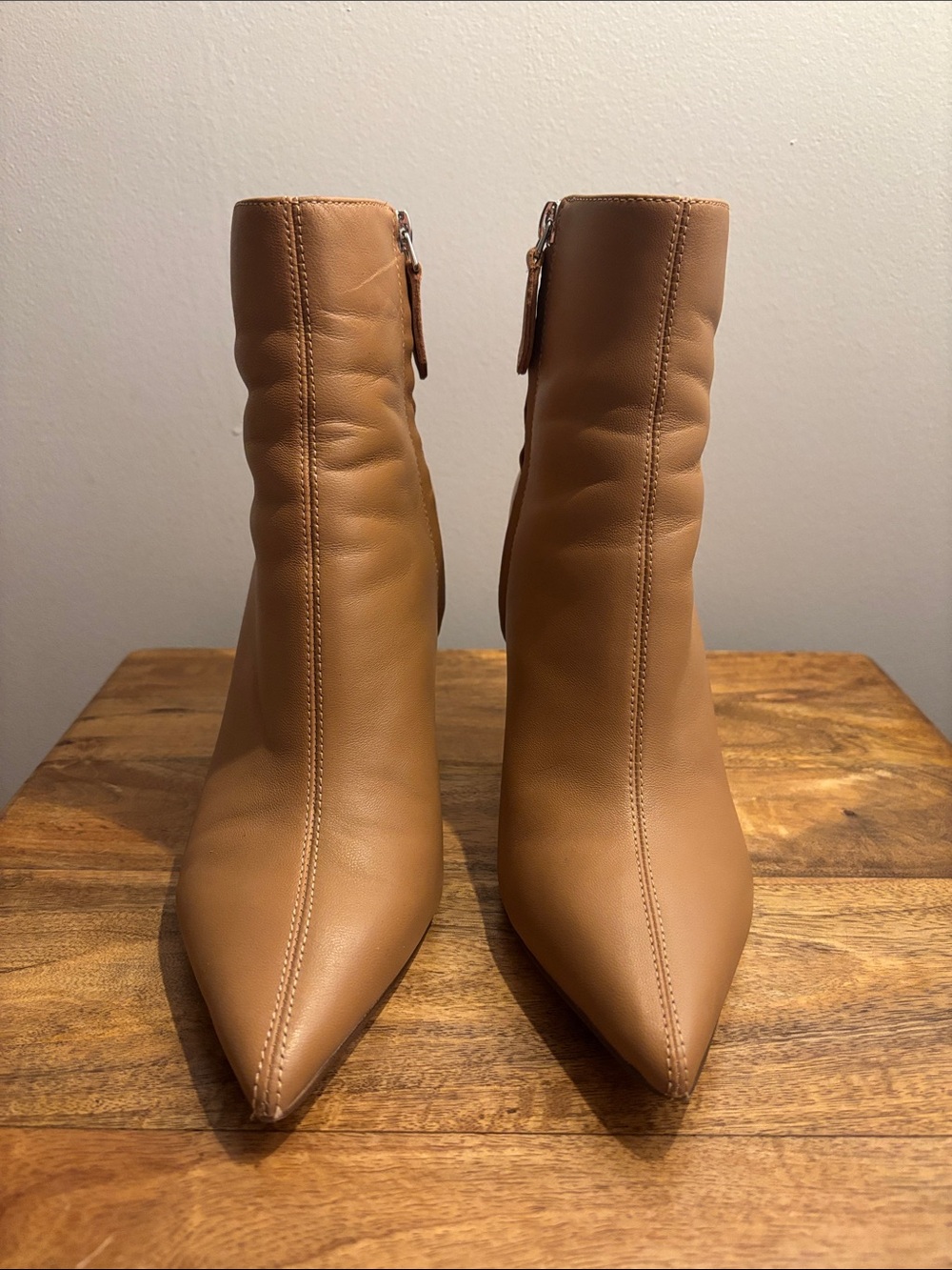 Nine West Tan Pointed Toe Ankle Boots